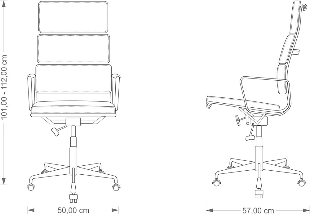 cad drawing for a eams aluminum chair