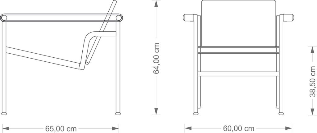 Technical Drawing Corbusier LC 1 Chair