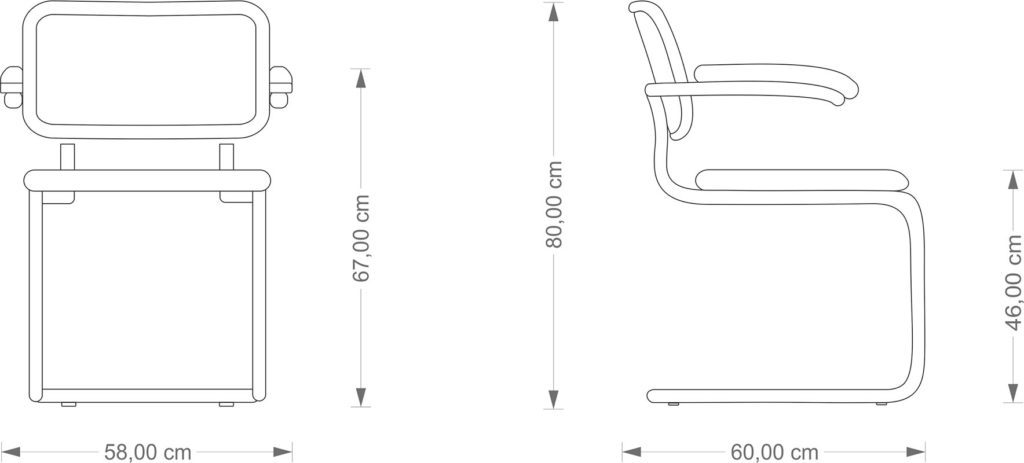 Technical Drawing Marcel Breuer Cesca Armchair