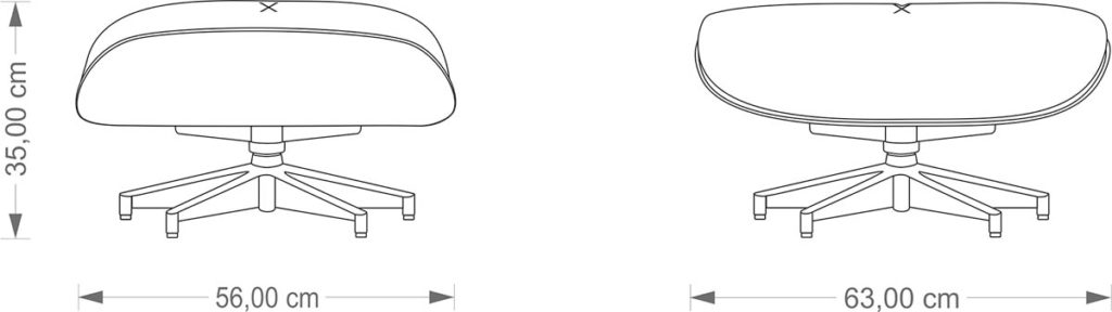 Lounge Ottoman technical drawing