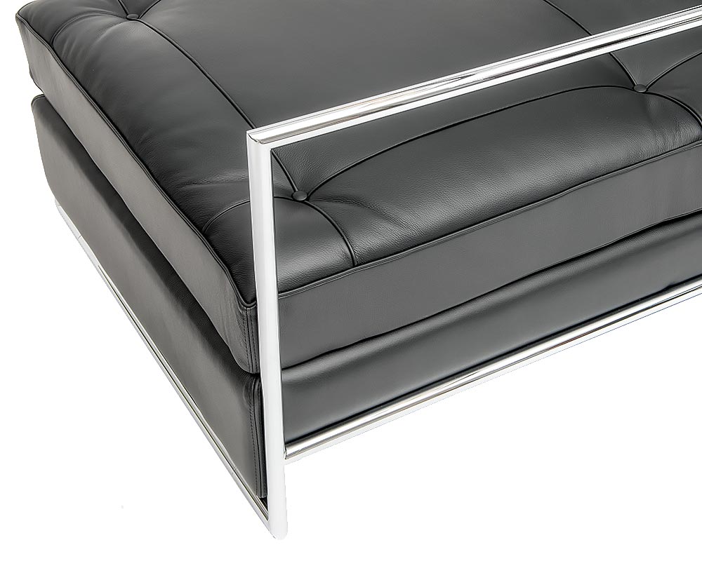 Chrome frame on Eileen Gray Daybed