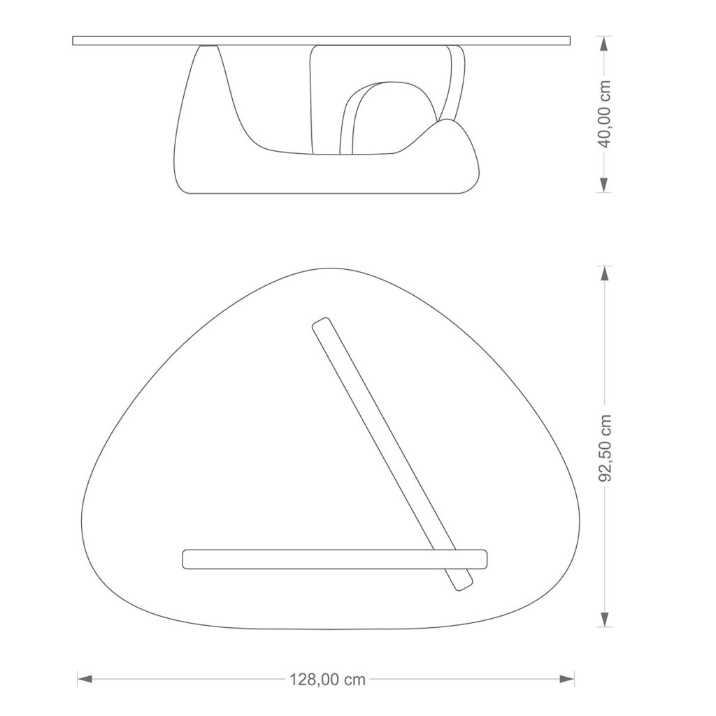 Isamu Noguchi Coffee Table technical drawing