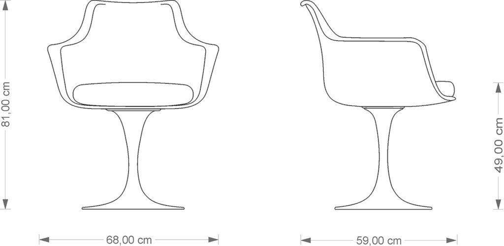 Tulip Armchair technical drawing