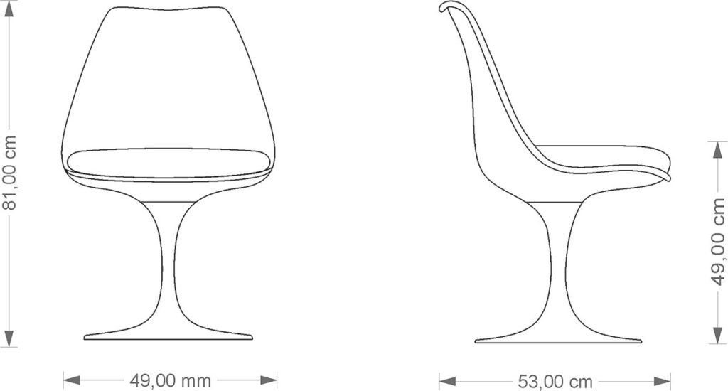 Technical drawing Eero Saarinen Tulip Chair